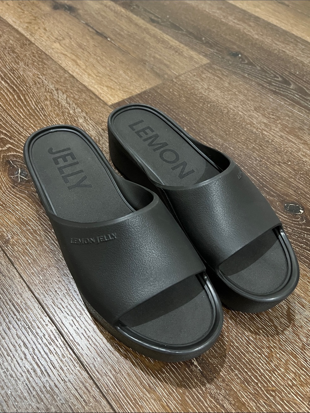 Lemon Jelly Black Slide platform Sandals size 41